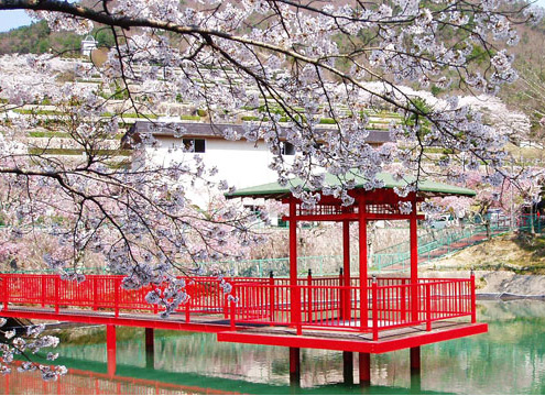 川の流れる公園墓地です。